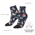 thumbnail image 4 of Goofa Sailboat And Wave Pattern Non Slip Socks with Grips for Elderly, Crew Socks Yoga Hospital Socks Cushioned Sole Gripper Socks for Men Women, 4 of 5