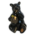 thumbnail image 3 of Western Rustic Black Bear Eating Honey From Honeycomb Beehive Figurine Bears, 3 of 9
