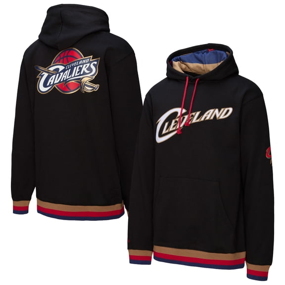 Men's Mitchell & Ness Black Cleveland Cavaliers Hardwood Classics Nights Playmaker Fleece Hoodie