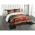 thumbnail image 3 of Ambesonne American Flag Quilted Bedspread Set 3 Pcs, Vintage Wooden, King Size, Multicolor, 3 of 5