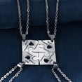 thumbnail image 2 of Htooo 4 piezas rompecabezas mejores amigos para siempre collares de acero inoxidable corazón grabado y 3 piezas simple barra Bff colgante conjunto collares de amistad, 2 of 5