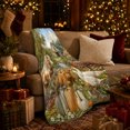 thumbnail image 3 of Autumn Farm Harvest Animals Country Lifestyle, Rustic Farmhouse Horse Scene, Warm Flannel Blanket for Ranch House and Living Room, Horse Lovers Thanksgiving Gift, Rustic Home Decor, 3 of 9