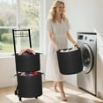 thumbnail image 3 of YOUPINS 3-Tier Laundry Hamper Sorter,Laundry Storage Organizer with Wheels Removable Rolling Laundry Baskets for Home,Bathroom,Dorm,Laundry Room,Black, 3 of 7