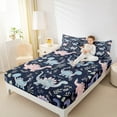 thumbnail image 4 of Manfei Cute Dinosaur 4 Pieces Queen Sheet Sets for Teens Kids Children,Kawaii Animal Dino Ultra Soft Flat Sheet,Cartoon Wildlife Queen Fitted Sheet,Breathable Home Decor, 4 of 7