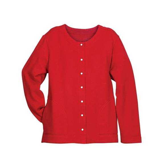 Snap Front Sweatshirt Cardigan by Sawyer Creek - Medium, Chili Pepper