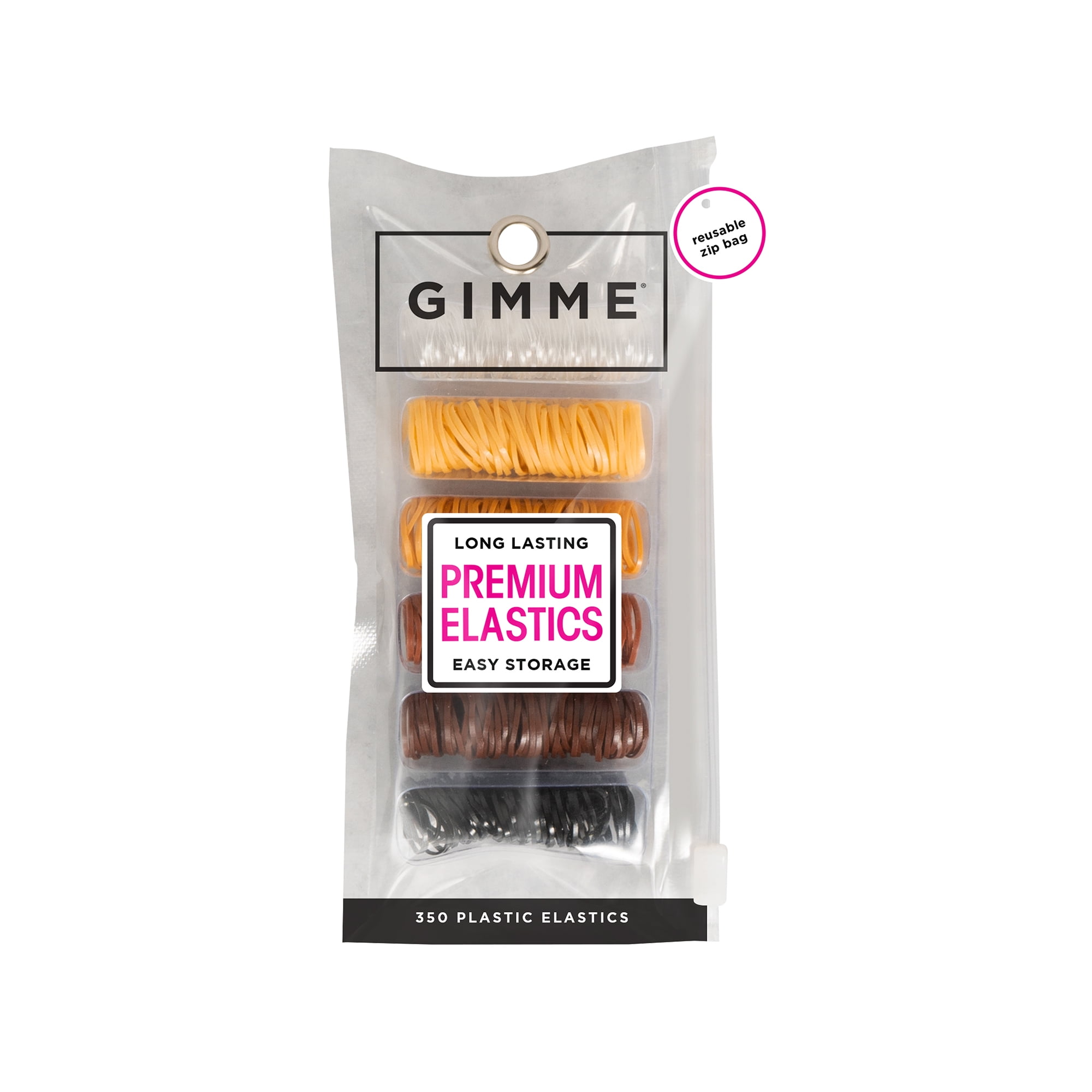(2 pack) Gimme Hair Elastics, No Damage, Stretchy, Assorted Neutral Colors, 500 Count