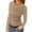 Khaki, variant on Spring Fall Women Long Sleeve Slim Fit Solid T Shirt Crew Neck Tops