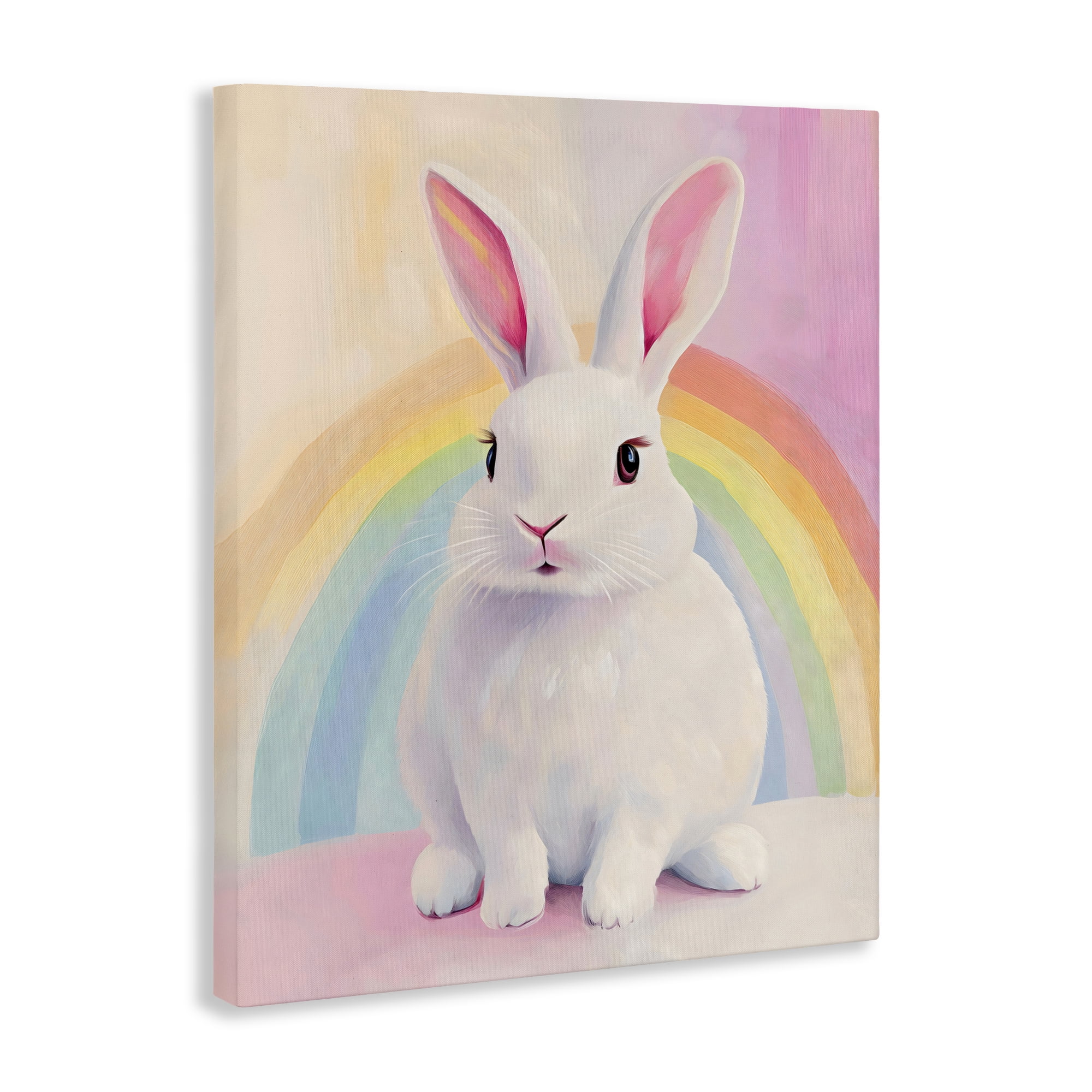 Stupell Industries Rainbow Bunny in Pastel Hues Canvas Wall Art, design by The Prints Vibe
