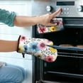 thumbnail image 2 of Pioneer Flower Kitchen Oven Mitt and Pot Holder Sets 2 Pcs for Baking, Cooking and Grilling, Heat Resistant Up To 392 °F, 2 of 7