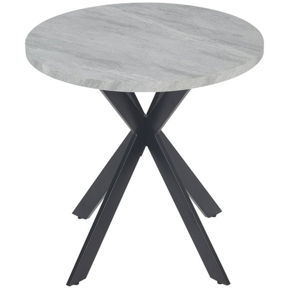 HOMCOM 29.5" Round Kitchen Table, Dining Table for Small Spaces, Steel Leg