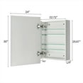 thumbnail image 6 of 24'' x 30'' Chrome Recessed and Surface Mount Bathroom Medicine Cabinet with Mirror Square Cornered Metal Framed Rounded Rectangle Medicine Cabinet Mirror, 6 of 6