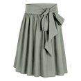 thumbnail image 3 of XIAONU Women's Tie Wrap Skirt High Waist Pleated A Line Midi Casual Bottoms, 3 of 6