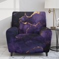 thumbnail image 2 of Renewold Marble Black Purple Oversized Recliner Cover Fitted Lazy Boy Chair Cover 4 Pieces Universal Reclining Chair Cover for Standard Large Recliner with Storage Pocket, 2 of 8
