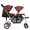 Red, variant on Double Baby Pram Stroller for Newborn, Adjustable High View Baby Pram for Toddler Strollers Sit Lie Detachable Infant Carriage Pushchair Folding Trolley Portable Strollers