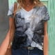 thumbnail image 2 of Blusa de camiseta informal con estampado de manga corta y cuello en V de verano para mujer a la moda Fridja  ghk5311, 2 of 5