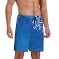 thumbnail image 2 of Pofeuu Blue Christmas With Snowflakes Print Men's Soft Woven Elastic Waistband Sleep Pajama Short-XX-Large, 2 of 6