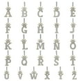 thumbnail image 1 of Yellow Sterling Silver Unisex Round CZ Letter A to Z Charm Crown Initial Pendants - A, 1 of 3