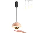 thumbnail image 1 of FSLiving Adjustable Height Track Pendnat Light J-Type Retractable Lift Track Pendnat Light with Hand-Sweep Control with Stepless Dimming Indoor Island Light Adjustable Length Lamp,Pink - 1 Pack, 1 of 9