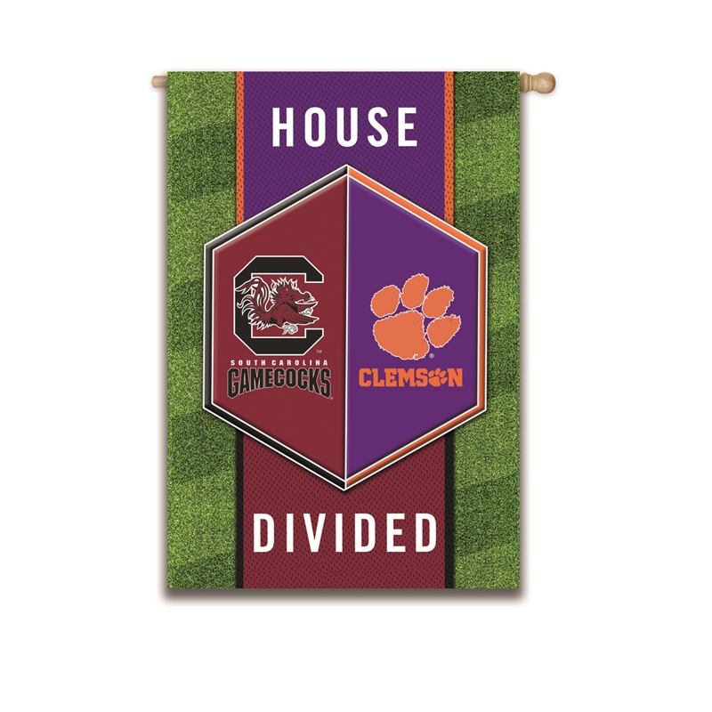 Clemson Tigers and South Carolina Gamecocks Divided Flag 3x5ft