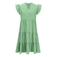 thumbnail image 6 of Little Girls Clothes Big Girls Dresses Size 14-16 Plus Casual Summer Butterfly Boho Midi Dress Sleeveless Ruffled Flowy A-Line Sundress Holiday Party Daily Wear Beach Clothes Sundress, 6 of 8