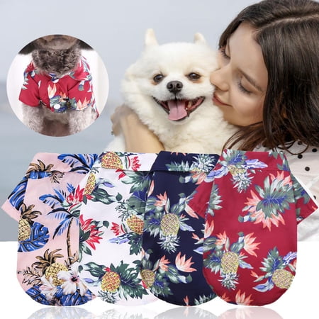 Goowood Dog Shirt Floral Breathable Cooling Summer Dog Clothes for Small Dogs Lightweight Puppy Clothes for Beach Seaside Vacation Travel Outdoor Fun