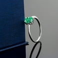 thumbnail image 3 of Gem Stone King 10K White Gold Green Zirconia Solitaire Engagement Ring | 0.76 Cttw | Oval 7X5MM | Gemstone Birthstone | Wedding Engagement Anniversary Promise Ring for Women (Size 5), 3 of 3