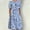 Blue, variant on Patlollav Womens Summer Dresses Casual Round Neck Short Sleeve Folding Floral Print Dress