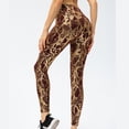 thumbnail image 4 of Leggings con estampado de cintura alta para mujer Pantalones de yoga con estampado de serpiente de cuerpo entero - Marrón, 4 of 6
