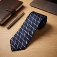 thumbnail image 6 of Mens Necktie Navy Blue Yellow Patterned Ties for Men Skinny Slim Tie 2.36", 6 of 7