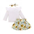 thumbnail image 3 of Baby Girl Sister Clothing Suit Newborn Kids Alpha-Printed Rompers+ Floral Pants + Headband 3PCS Set, 3 of 6