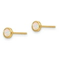 thumbnail image 2 of Auriga Fine Jewelry 14K Yellow Gold Lab Created Opal Bezel Stud Earrings for Women(L-6mm, W-6mm), 2 of 6