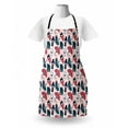 thumbnail image 3 of Japanese Cat Apron, Items Maneki Neko Geisha Fan Doodles Pattern, Unisex Kitchen Bib with Adjustable Neck for Cooking Gardening, Adult Size, Jadegrün Rosa, by Ambesonne, 3 of 4