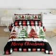 thumbnail image 2 of Homewish Winter Christmas Tree Full Size Comforter Sets, Happy New Year Bedding Comforter Set, Vintage Western Festival Reversible Bedding Sets, Ultra Soft Bedroom Decor, 3-Piece, 2 of 8
