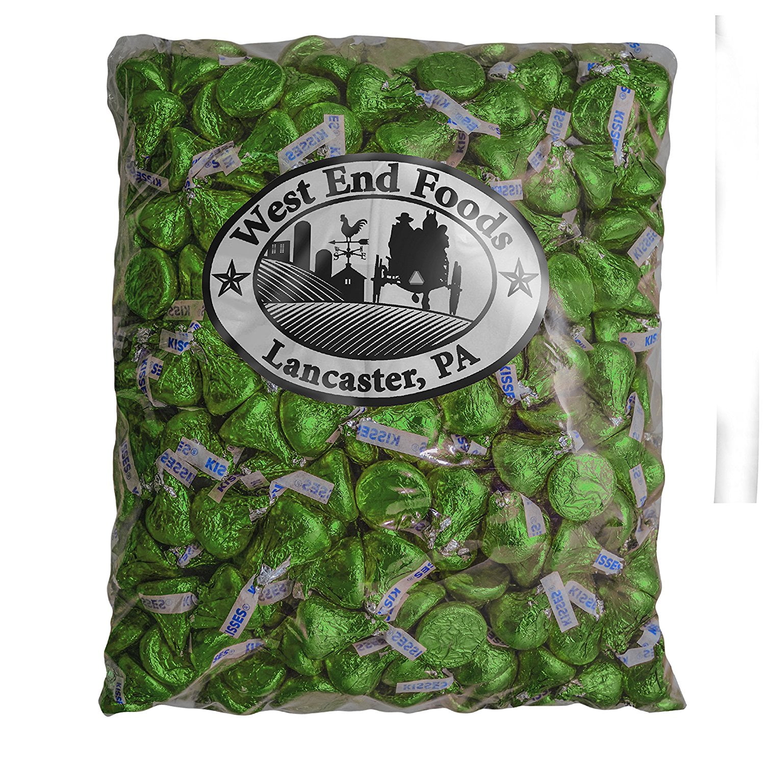 Hershey's Bulk Milk Chocolate Hershey Kisses Light Green Foils (4 lb