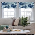 thumbnail image 4 of LALILO Kitchen Curtain Valance Blue Summer Exotic Floral Rod Pocket Window Curtain 52"x 18" Set of 2, 4 of 5