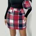 thumbnail image 6 of Perfectbot Women's High Waist Plaid A-Line Mini Skirt - Wool Blend Bodycon Elegant Fall Spring Casual Skirt, 6 of 6