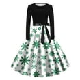thumbnail image 2 of Horkkom Maxi Dress for Women Christmas Tree Print Long Sleeve A Line Dresses Xmas Holiday Zipper Long Dresses L, 2 of 4