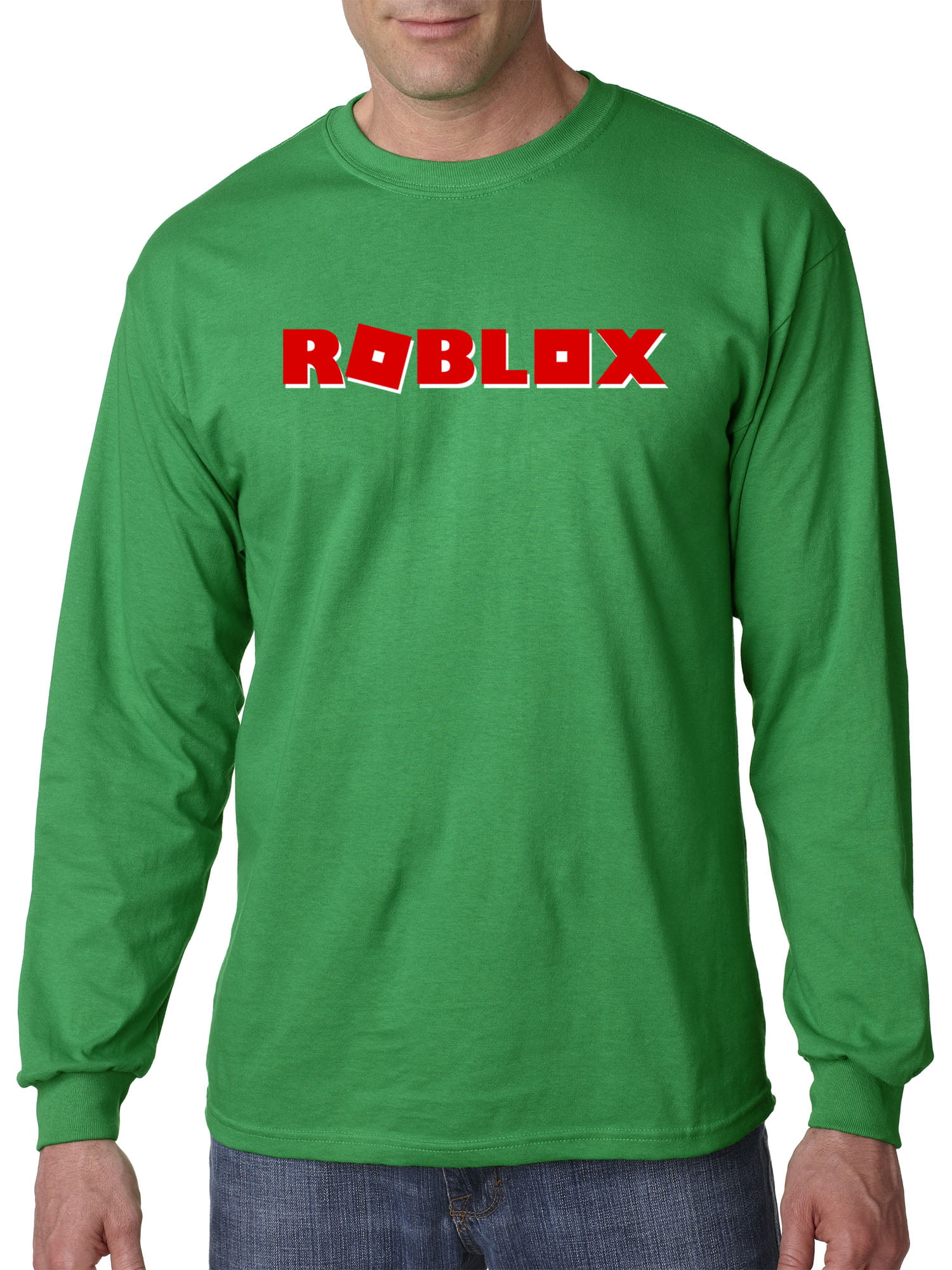 New Way New Way 922 Unisex Long Sleeve T Shirt Roblox Logo Game Filled Medium Kelly Green Walmart Com Walmart Com - roblox 80s pants