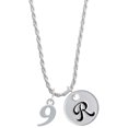 thumbnail image 1 of Delight Jewelry Silvertone Number - 9 - Silvertone Script Initial Disc - R - Charm Necklace, 20"+3", 1 of 4