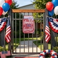 thumbnail image 1 of Patriotic Wooden Hanging Sign Flag Wood With Rope For 4th Of July Front Porch Home Deco, 1 of 6