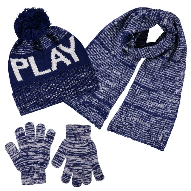 Polarwear Boys Hat,Scarf & Glove SetKids Cold Weather Winter