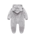 thumbnail image 3 of Karoyedx Rompers for Baby Girls Newborn Baby Fleece Outfit Footie Jumpsuit Winter Romper Snowsuit Outfits Suit Warm Hooded Light Purple Size,9-12 Months, 3 of 3