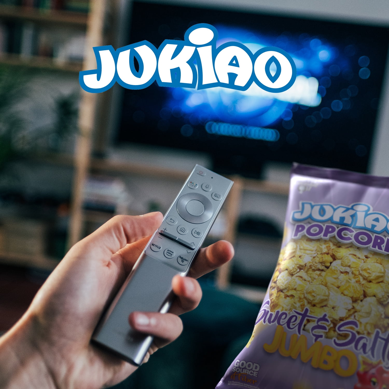 (3 pack) Jukiao Sweet and Salty Popcorn Jumbo Size, Non-GMO Corn, 7 oz Bag