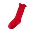 thumbnail image 3 of Biekopu Baby Girl Knee High Socks Soft Frilly Long Socks Solid Color Stockings for Infants Toddlers, 3 of 4