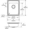 thumbnail image 2 of SS 17x22x6 Single Drop-in ADA Sink, 2 of 7