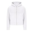 thumbnail image 7 of Womens Cropped Hooded Sweatshirts, Zip Up Hoodies for Women Fall Fashion Loose Fit Solid Color Long Sleeve Pullover with Pockets, 7 of 7