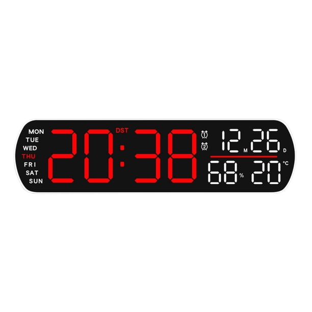 Reloj despertador digital, reloj de escritorio, práctico, electrónico, inteligente, multiusos. Rojo