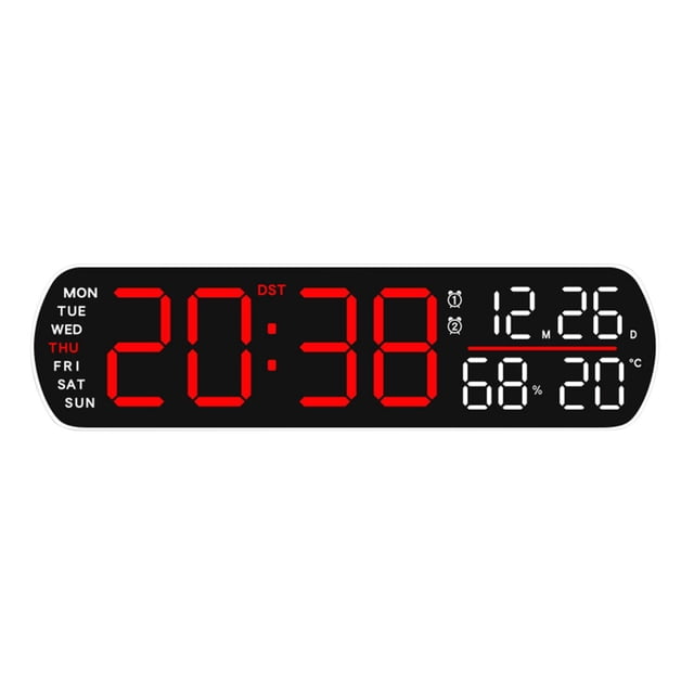 Reloj despertador digital, fácil de usar, versátil, regalo de cumpleaños, LED, relojes de escritorio para decoración de aulas, salas de Rojo