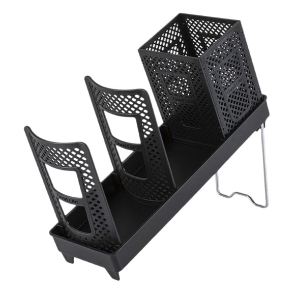 Coffee Cup Dispenser With Holder, Plastic Cup And Lid Organizer For Disposable Paper Cups, Countertop Rack For Coffee Station Bar Restaurant (Black, 33*11CM)