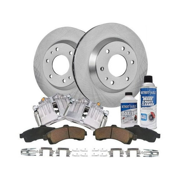 Front Brake Pad Rotor and Caliper Set - Compatible with 2002 - 2005 GMC Envoy 4.2L 6-Cylinder 2003 2004